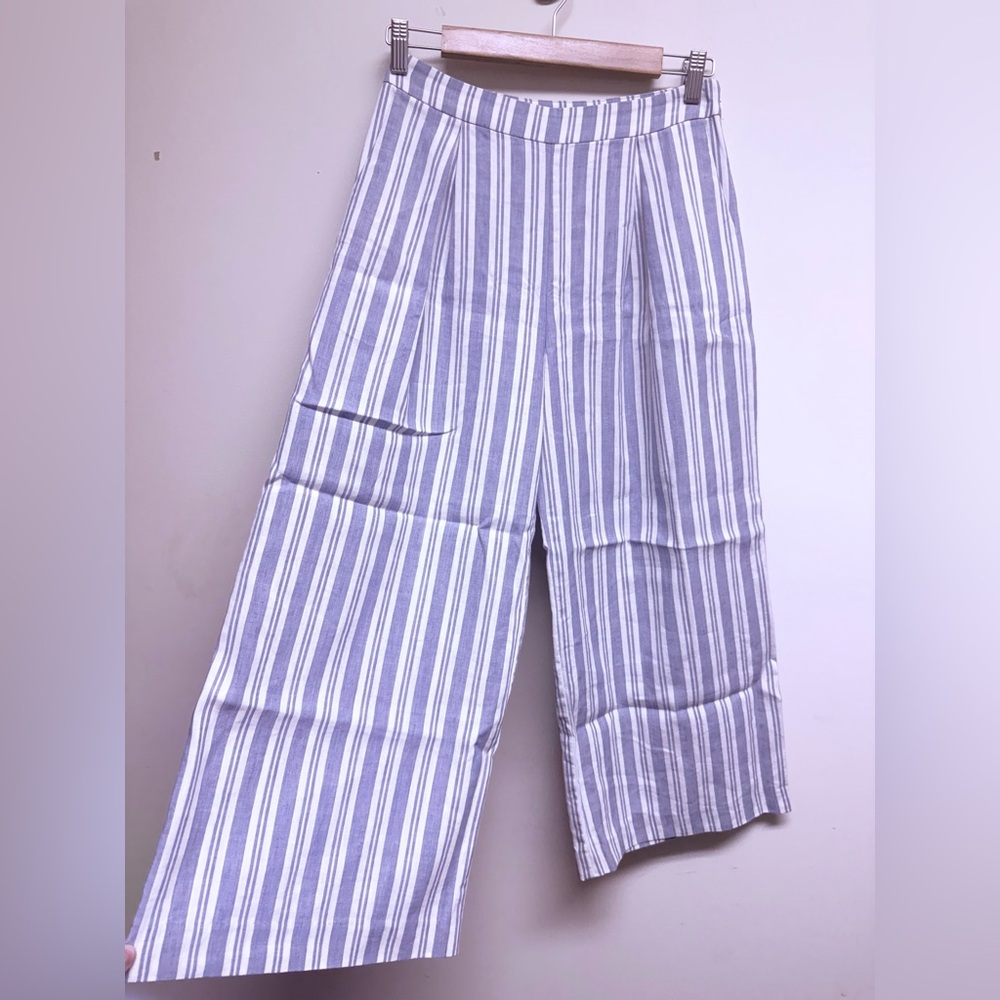 Vince Camuto Blue and White Striped Pants